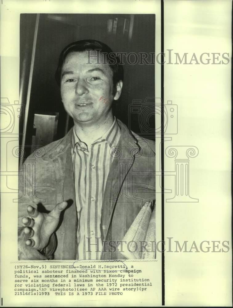 1973 Press Photo Political Saboteur Donald H. Segretti Sentenced - now41048