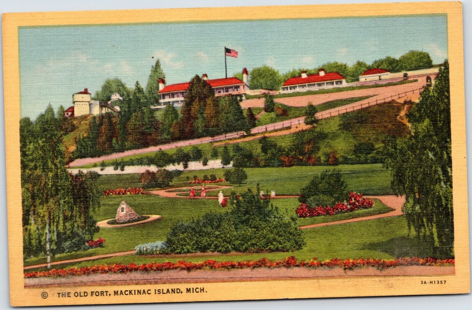 postcard The Old Fort, Mackinac Island, Michigan