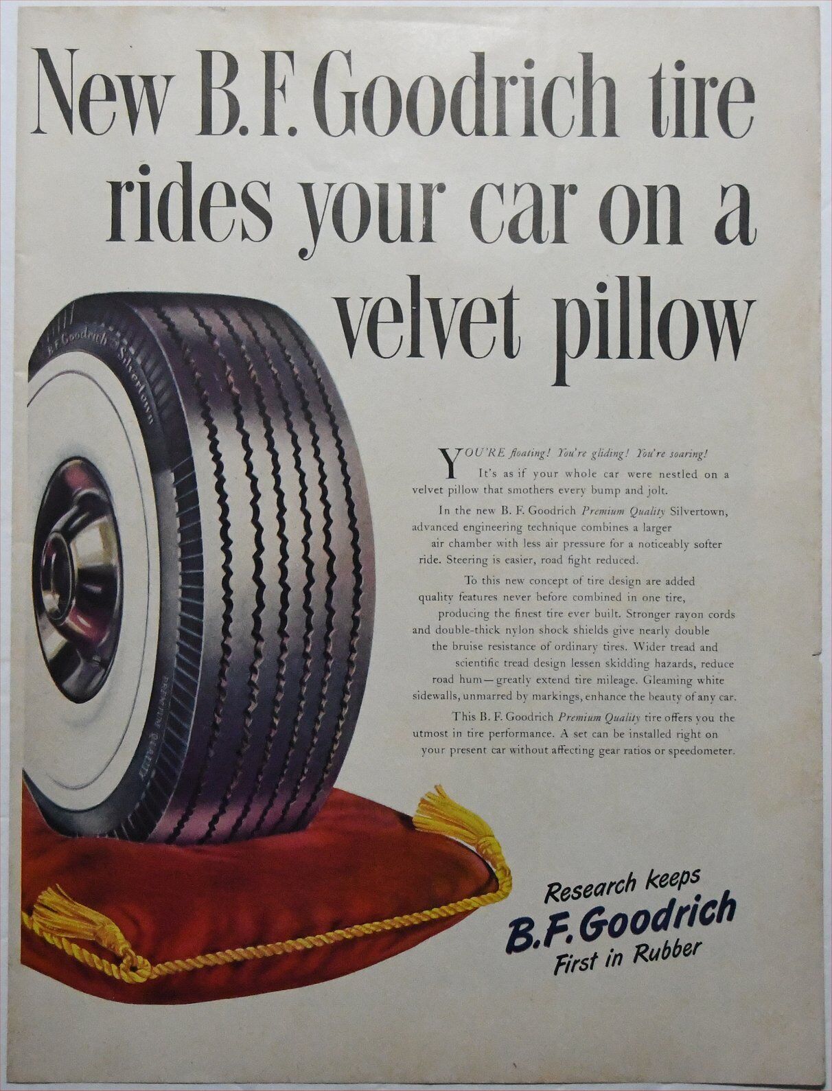 1948 Original Magazine Page Ad B.F. Goodrich Tires