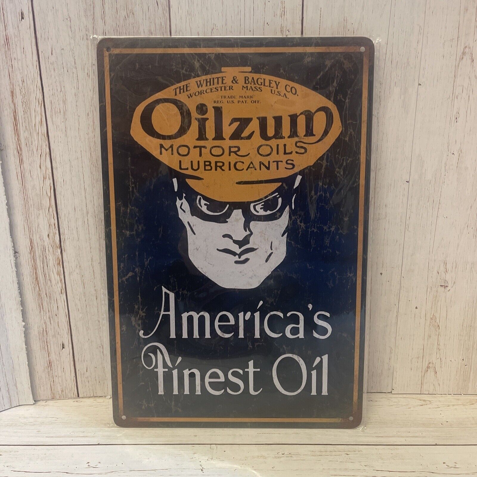 Oilzum Motorcycle Motor Oil Tin Metal Sign Gasoline Lubricants  Americans Finest
