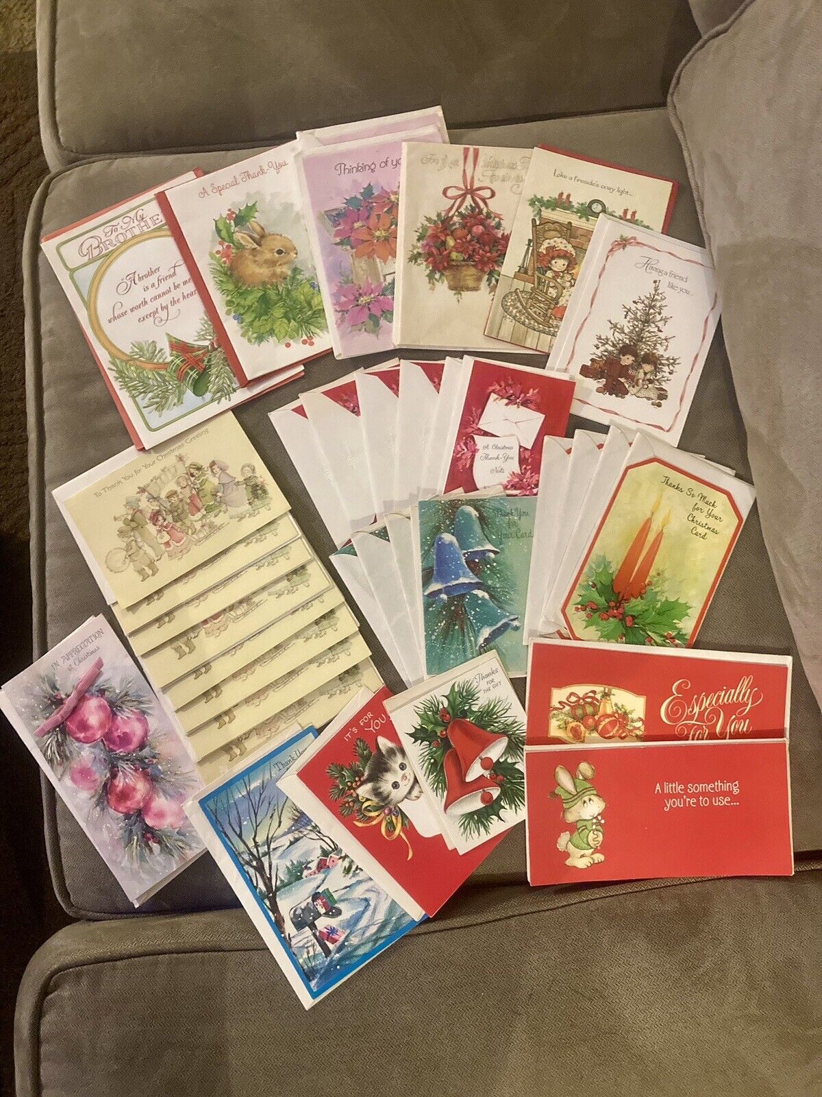 35 Vintage Hallmark Christmas Originals Mixed Lot of Unused Greeting Cards