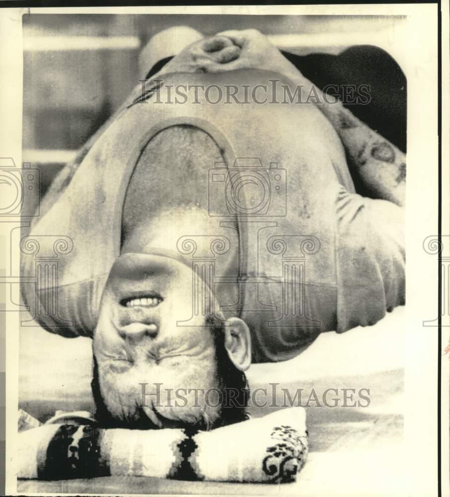 1976 Press Photo Boxer Richard Dunn Works Out in Munich for Ali Fight