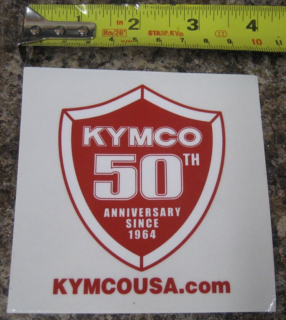 KYMCO 50th Anniversary Since 1964 red white STICKER atv utv scooter motorcycle