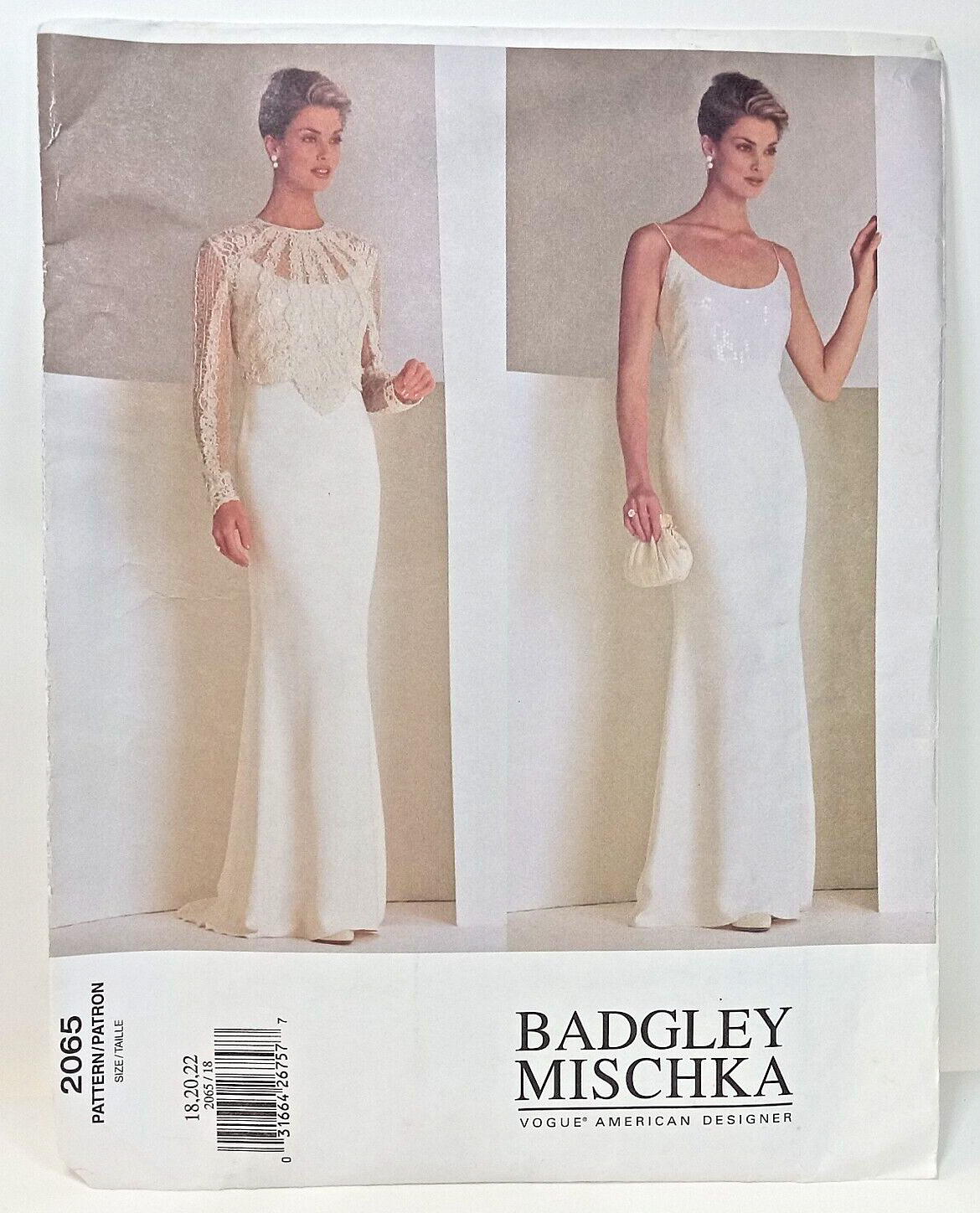 Vogue Sewing Pattern No. 2065 Uncut Size 18 20 22 Dress Formal Wedding