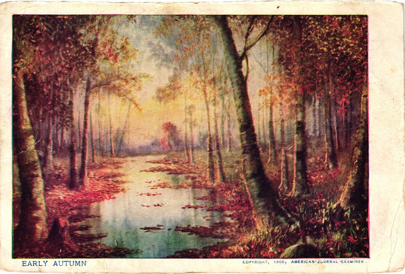 Antique Postcard 1906 by American Journal Examiner - Early Autumn