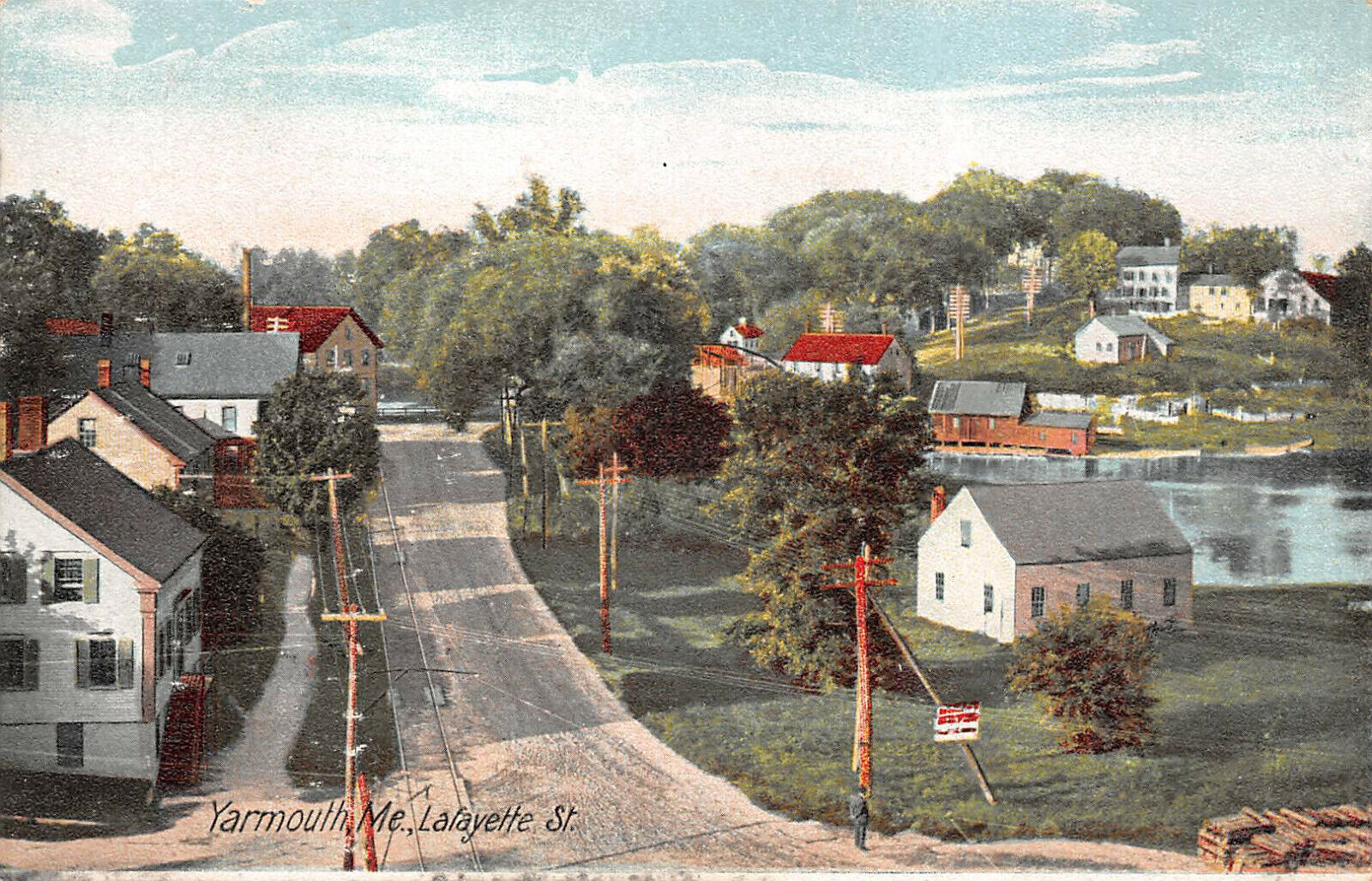 Yarmouth Maine Lafayette Street UDB c1905 Postcard