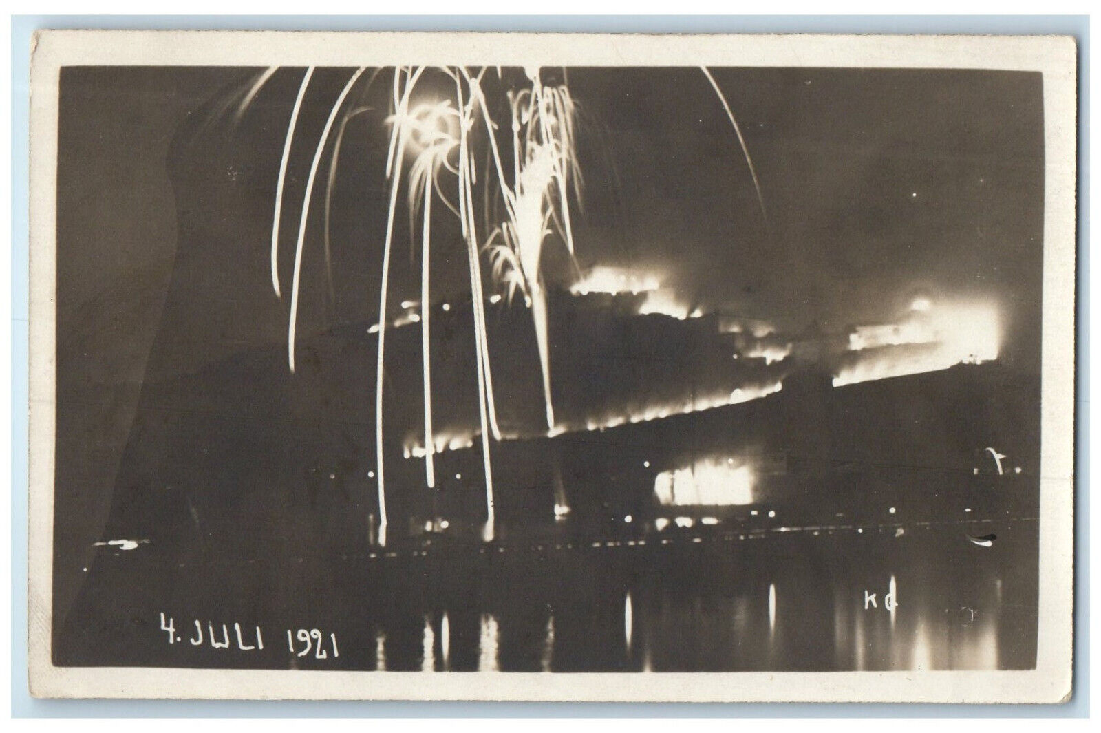1921 Celebration on Fort Ehrenbreitstein Germany RPPC Photo Postcard