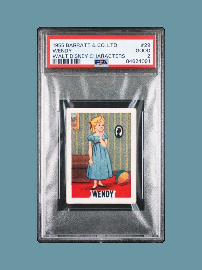 BARRATT SWEET CIGARETTE CARD 1955 WALT DISNEY CHARACTERS - WENDY - #29 PSA 2