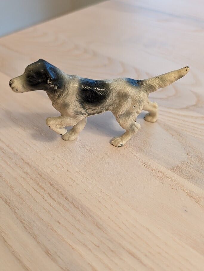 Vintage Hubley Cast Iron Pointer Painted Metal Figurine Hunting Dog Paperweight