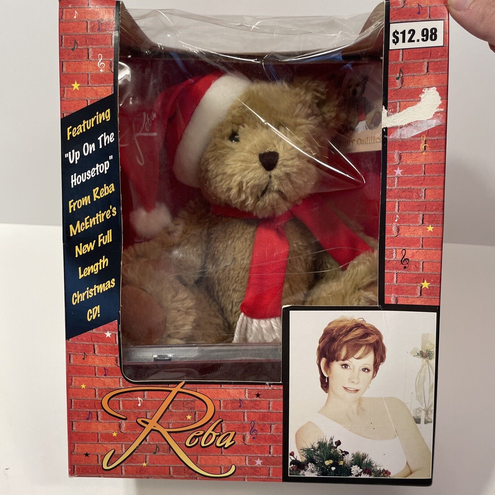 Vintage Reba McEntire Christmas Plush Singing Bear With CD New In Box