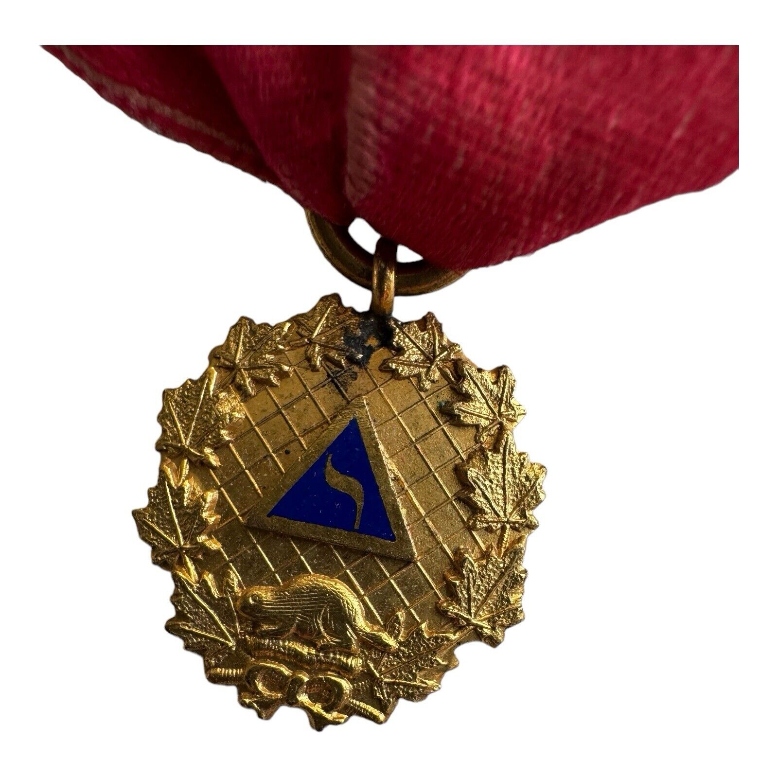 Vintage Masonic Yod Lodge Reception Medal Red Ribbon Rare Freemason Collectible