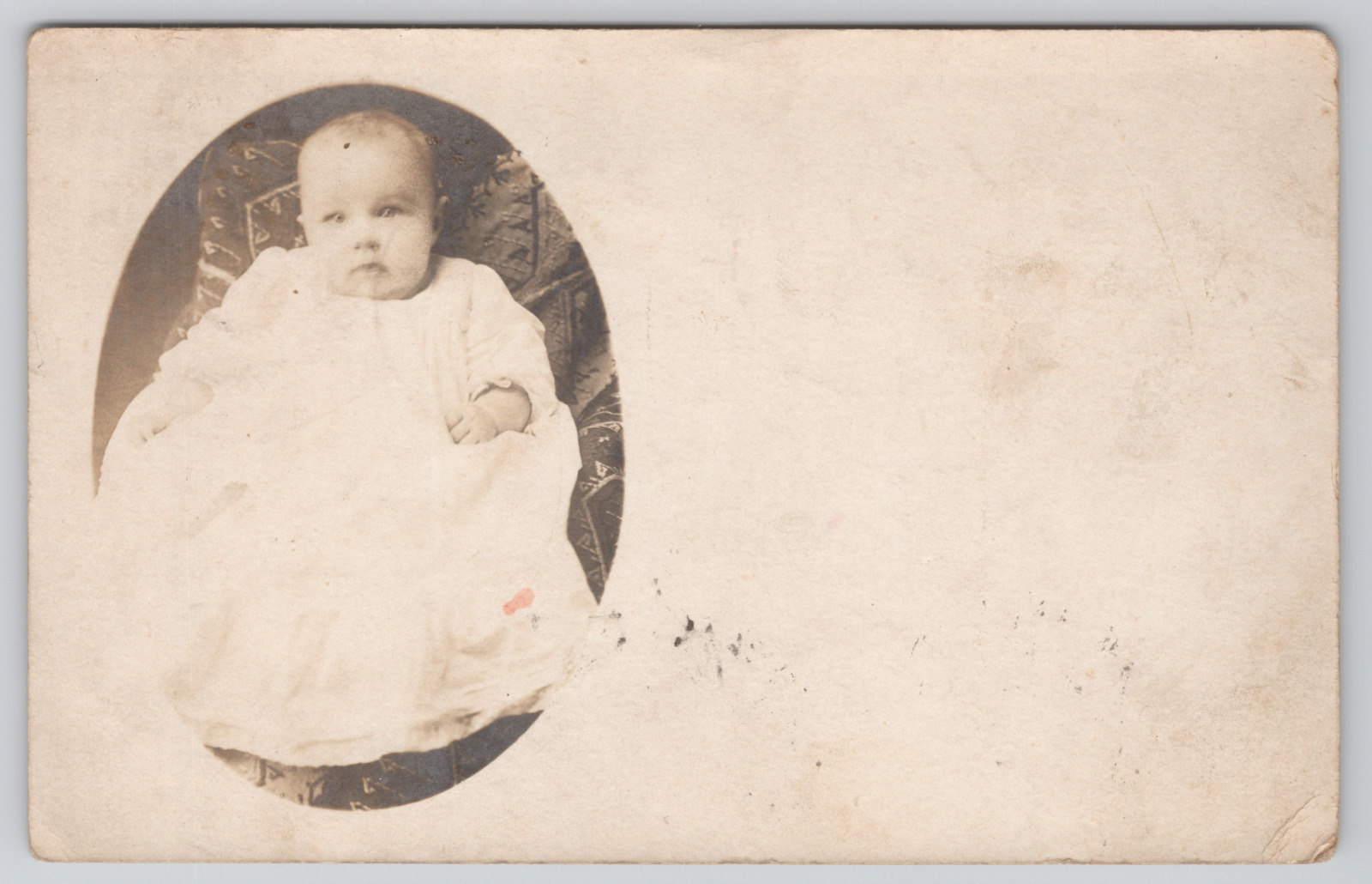 RPPC Baby in Studio Portrait Ada Rife 3 Months Posted 1907 Real Photo Postcard