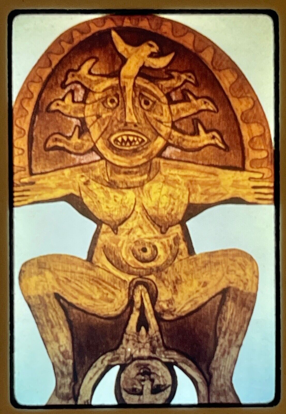 Vintage 35mm Slide~Fertility Goddess Art~Woman~Child Birth~Kodalux Color