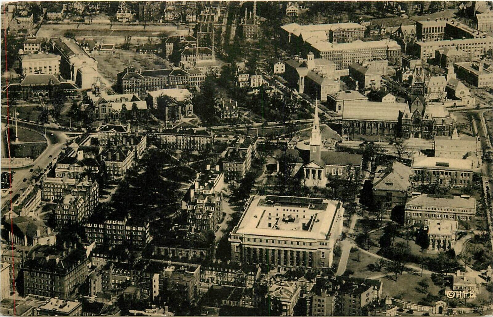 c1930s Harvard University - Aerial View -Cambridge, Massachusetts Postcard -A