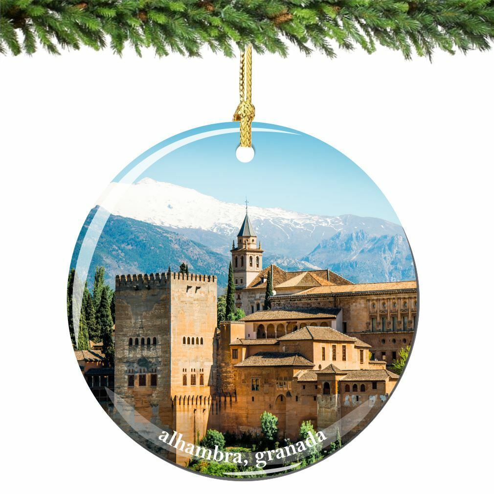Alhambra Granada Spain Christmas Ornament Porcelain