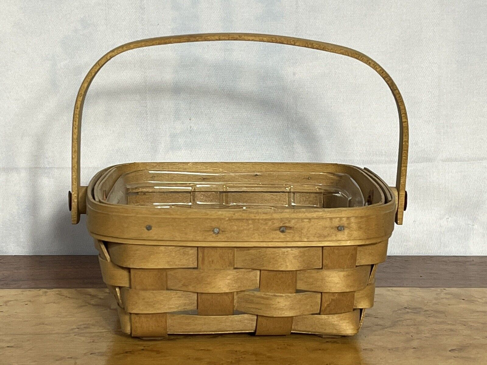 2003 Longaberger Small Square Berry Basket Handmade In The USA