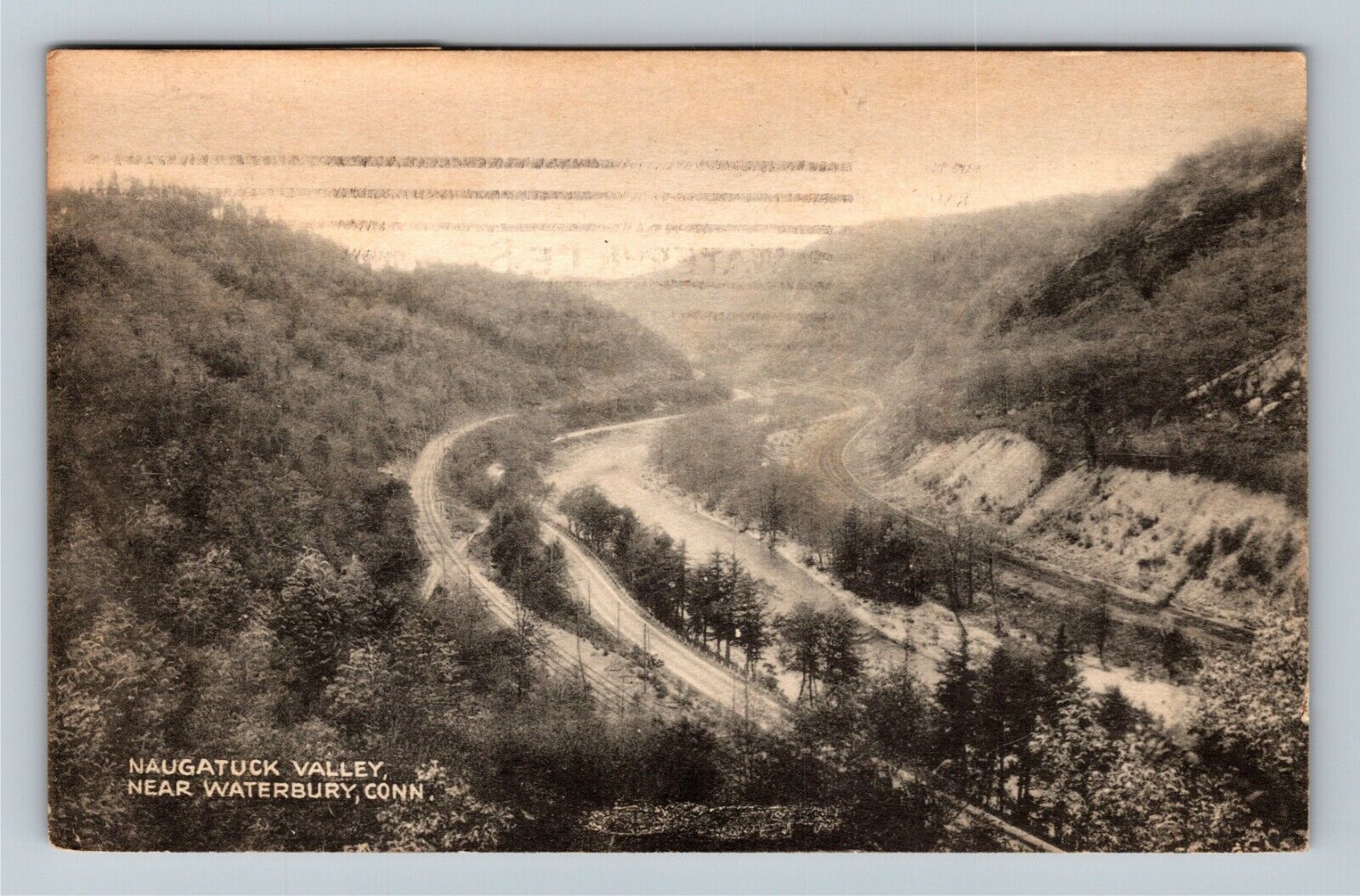 Waterbury CT-Connecticut, Bird\'s Eye View Of Naugatuck Valley Vintage Postcard