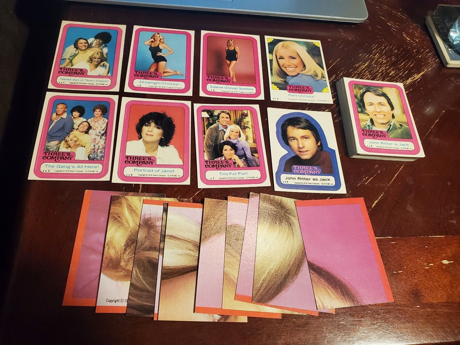 1978 TOPPS THREES COMPANY COMPLETE 44 STICKER SET NEAR PUZZLE CARD SET 11/15