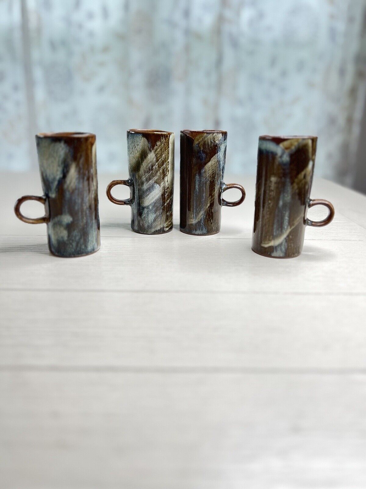 Caffe D’Vita  Ceramic Drip Glazed Espresso Mugs Set Of 4