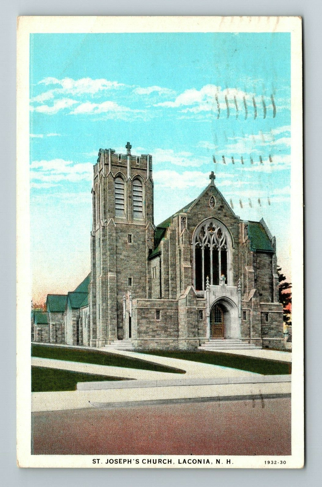 Laconia NH-New Hampshire, St Joseph's Church, Religion, Vintage Postcard