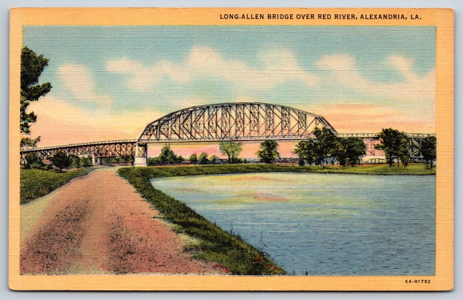 Postcard Long-Allen Bridge Over Red River, Alexandria Louisiana Unposted