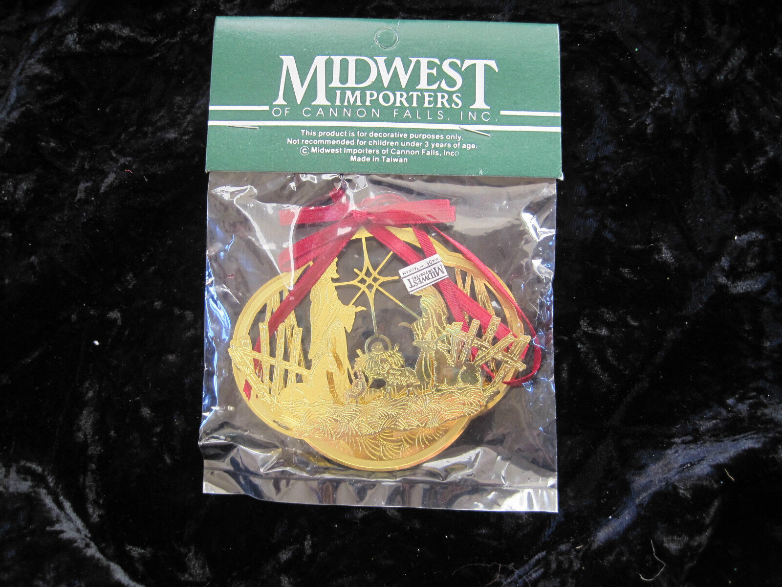 Nativity Ornament Midwest Importers of Cannon Falls Christmas Gold Tone New