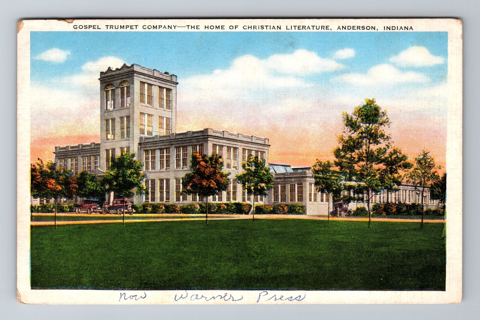 Anderson IN-Indiana, Gospel Trumpet Company, Antique, Vintage Souvenir Postcard