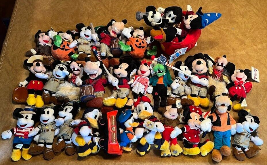 Lot Of 28 The Disney Store Mickey Mouse Set Mini Bean Bag Plush Toys Vintage
