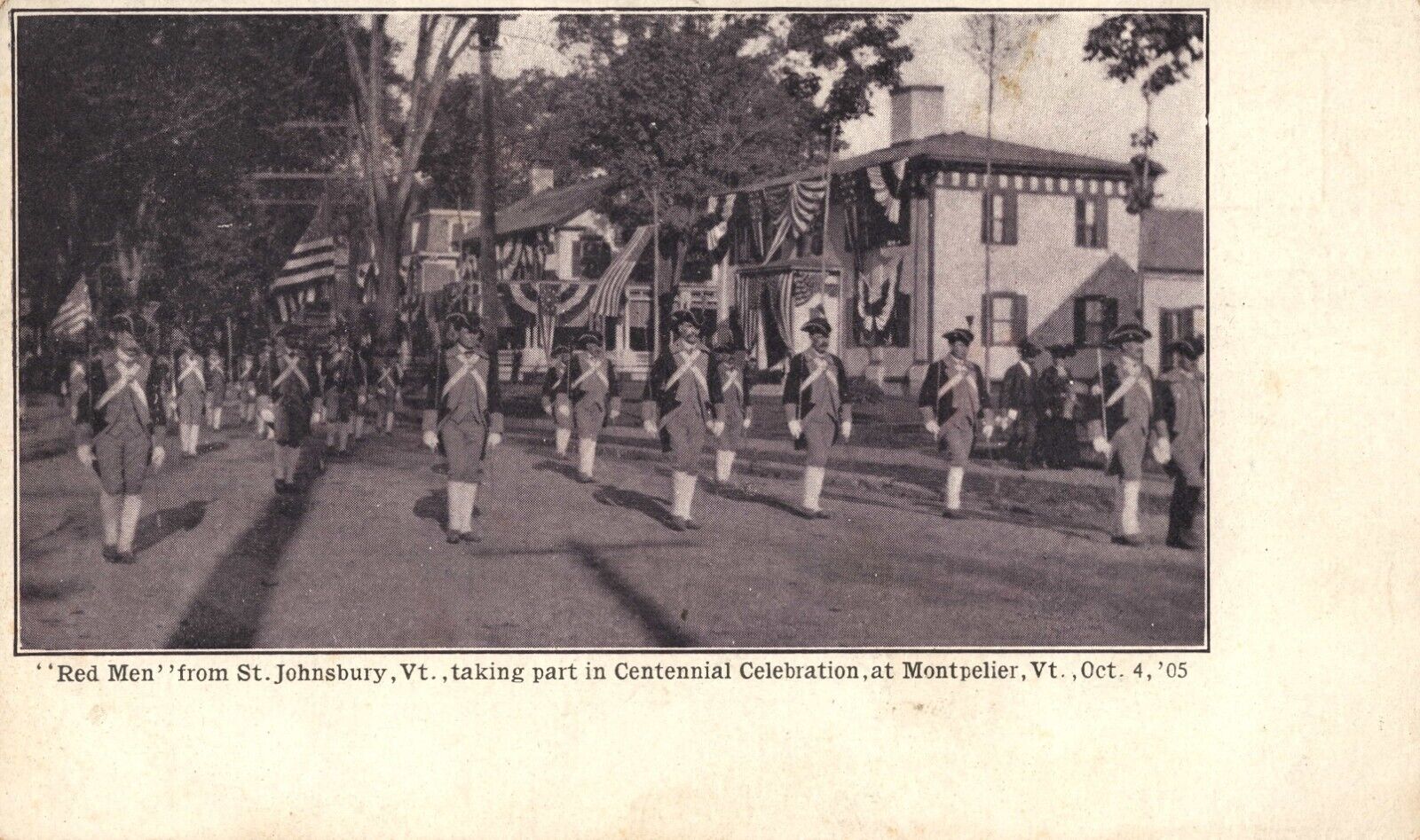 Red Men St. Johnsbury VT Centennial Parade Montpelier Oct 1905 Postcard
