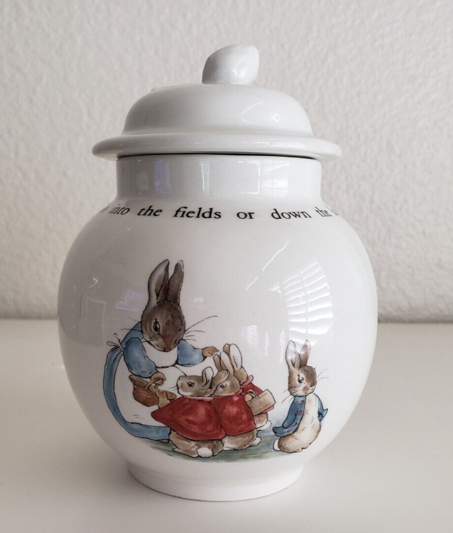 NEW Wedgwood Beatrix Potter Peter Rabbit Jam Pot New Old Stock ~ Just Displayed