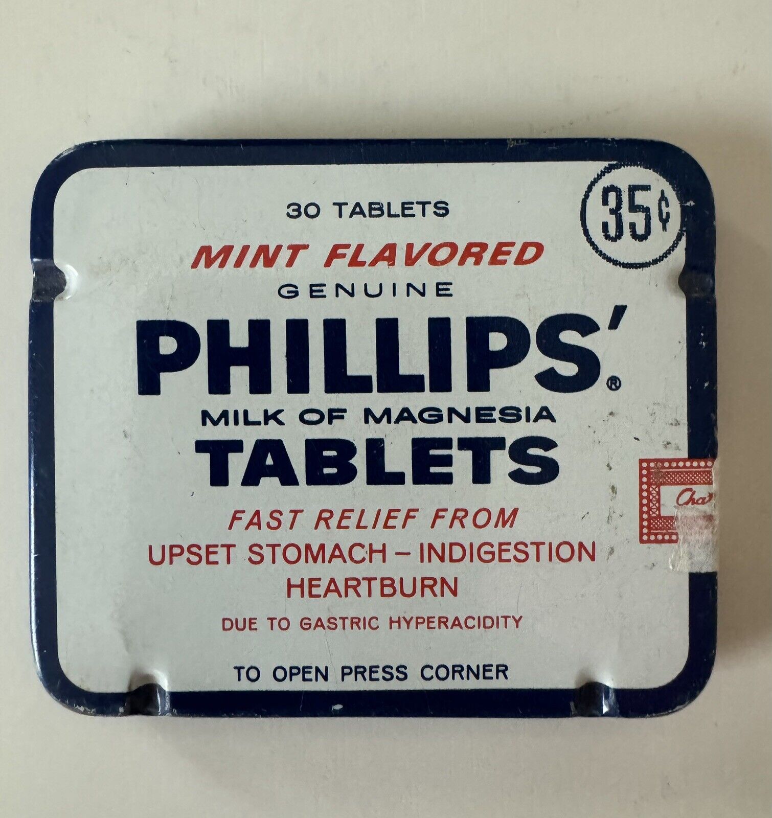 Vintage Genuine Phillips Milk of Magnesia Tablets Mint  Tin 
