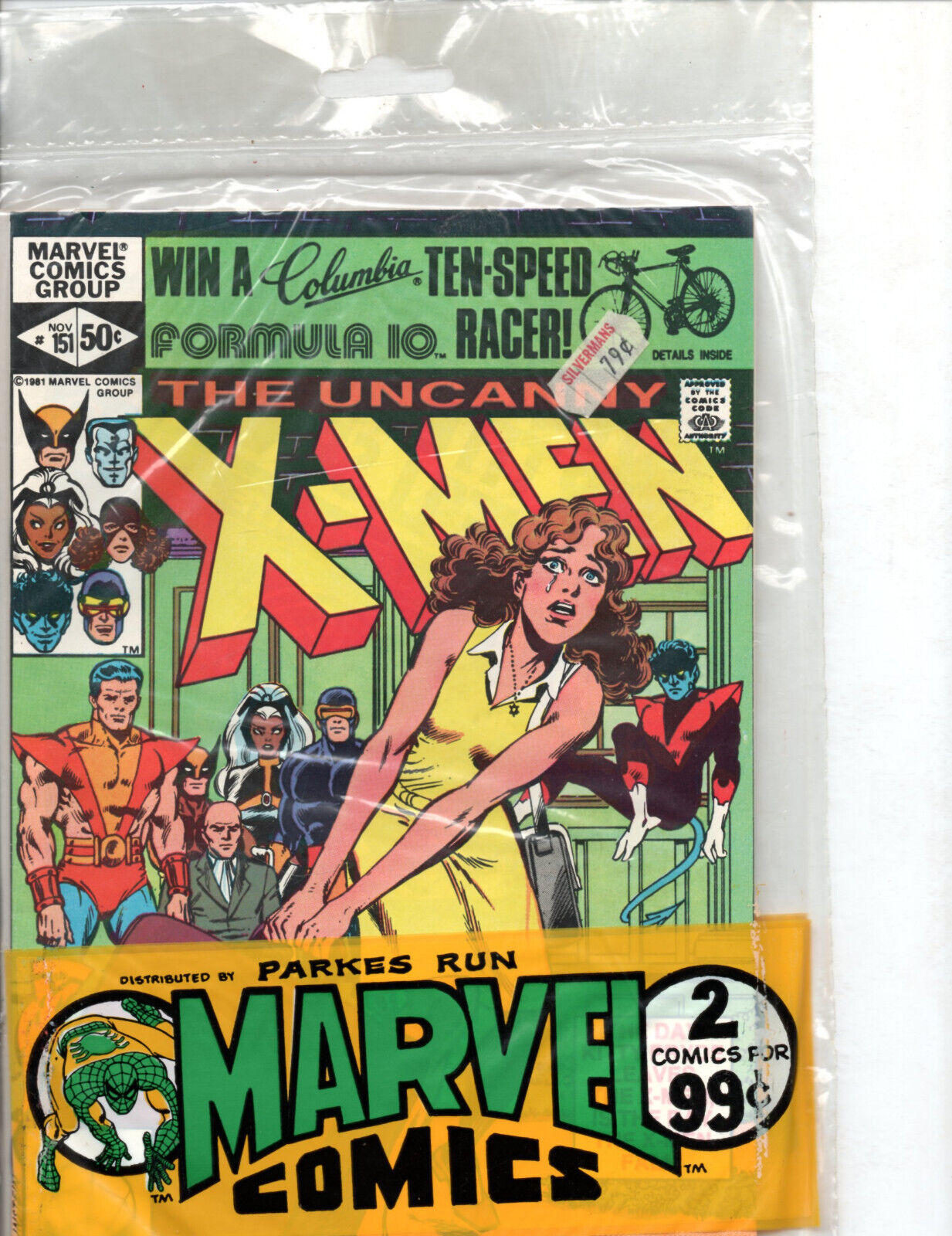 Unopened Parkes Run 2 comic pack  X-Men #151 Marvel Tales 133    Unread  NM 1981
