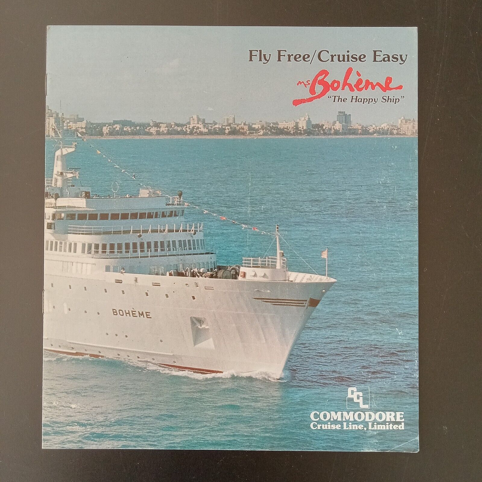 MS BOHEME Commodore Cruise Line THE HAPPY SHIP Brochure Booklet Deck Plans