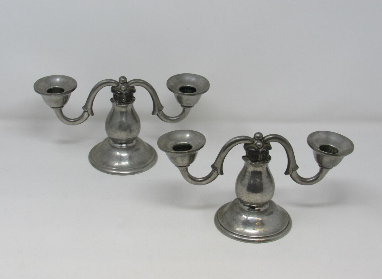 Pair of Ernst Dragsted Pewter Modernist Candle Stick Holders