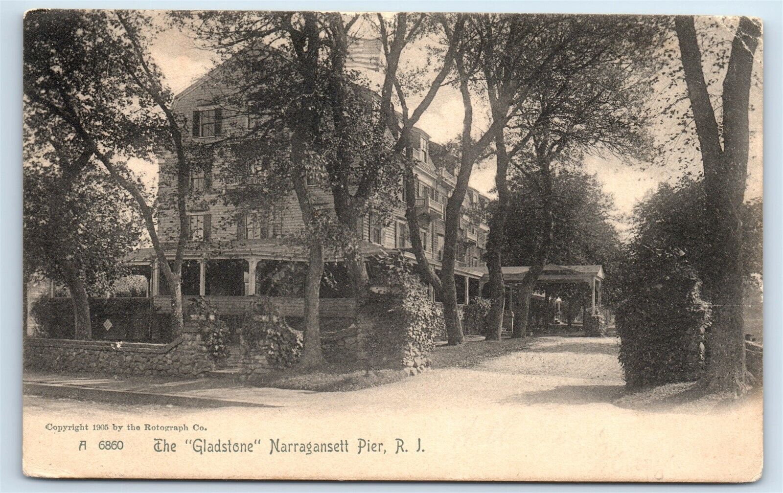 Postcard The Gladstone Hotel, Narragansett Pier RI 1905 G190
