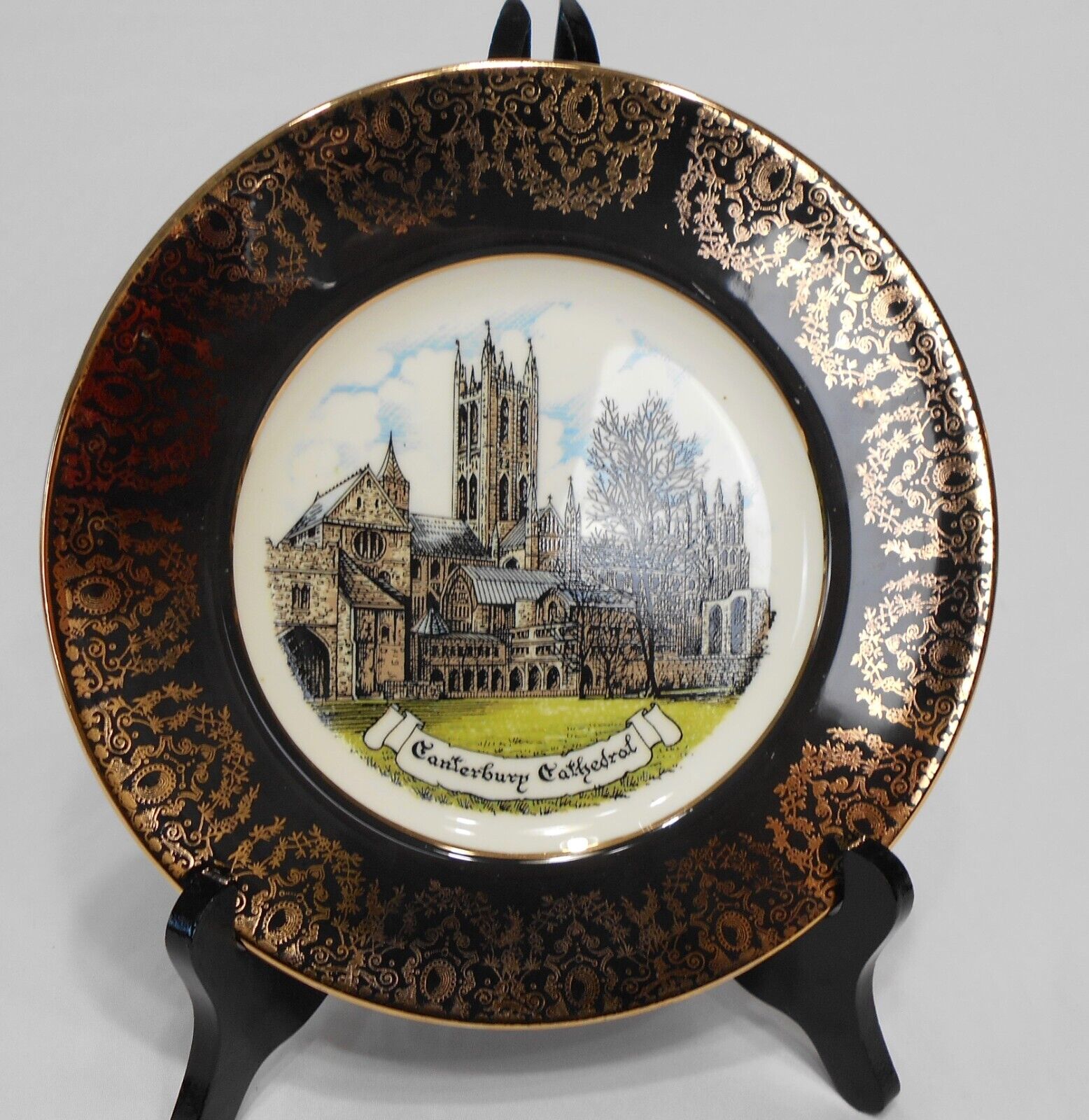 vintage Canterbury Cathedral 8 “ Plate Reli Washbourne London Made In England