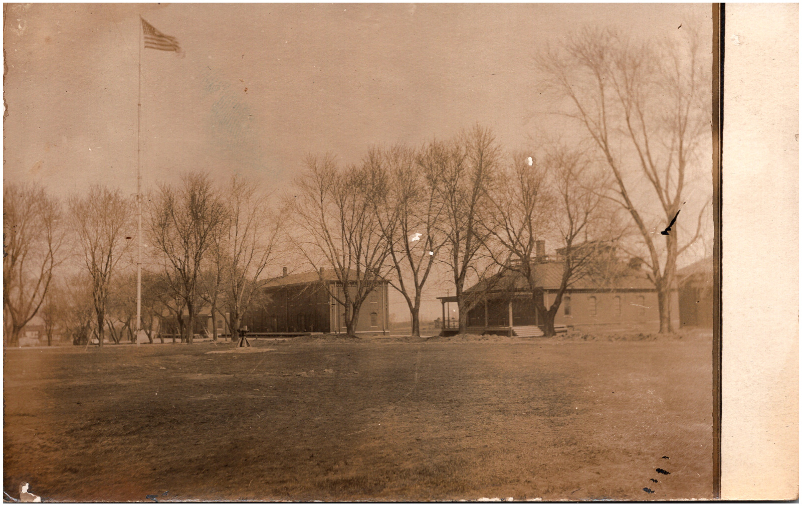 Fort Omaha Guardhouse & Quarters Building Nebraska NE 1900s RPPC Postcard Photo