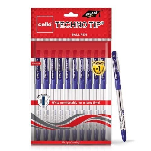 10PC CELLO PIN POINT BLUE PEN OFFICE STATIONERY (FREE SHIPPING)