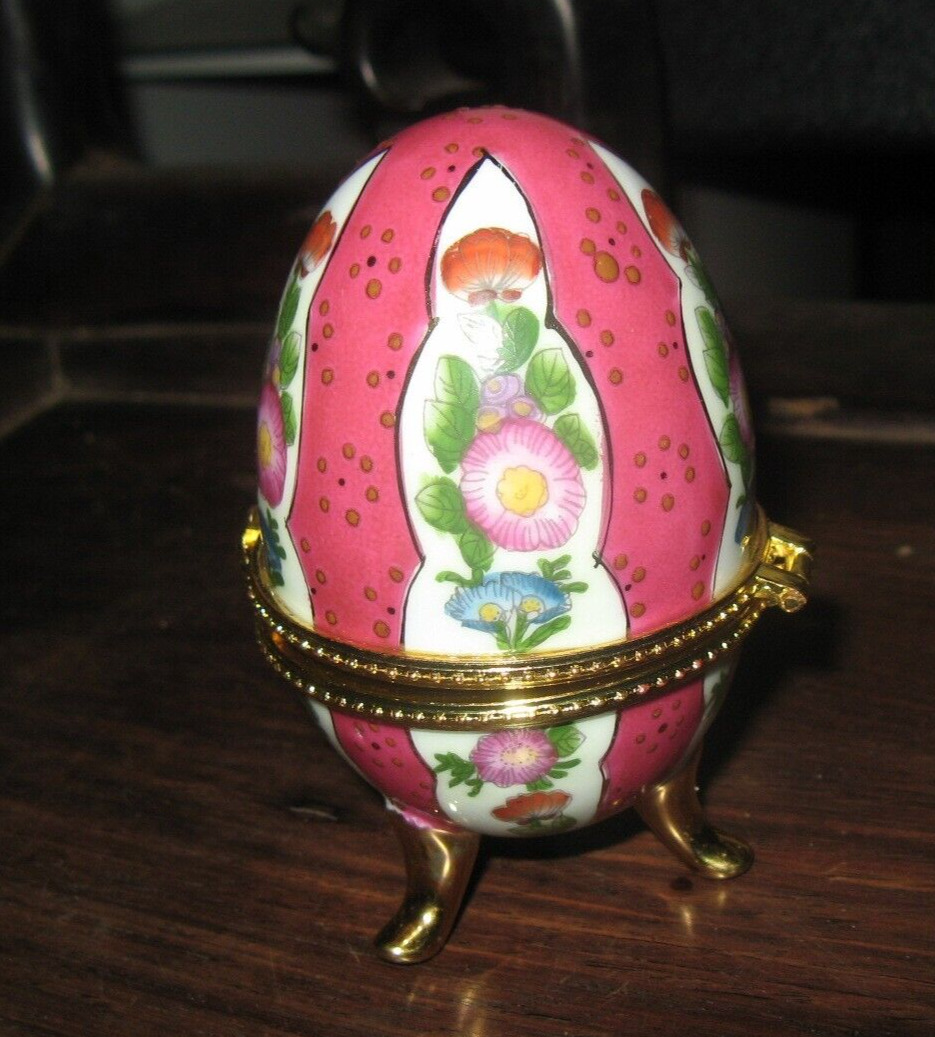 Colorful Festive Holiday Pretty Glazed Porcelain Egg 4\