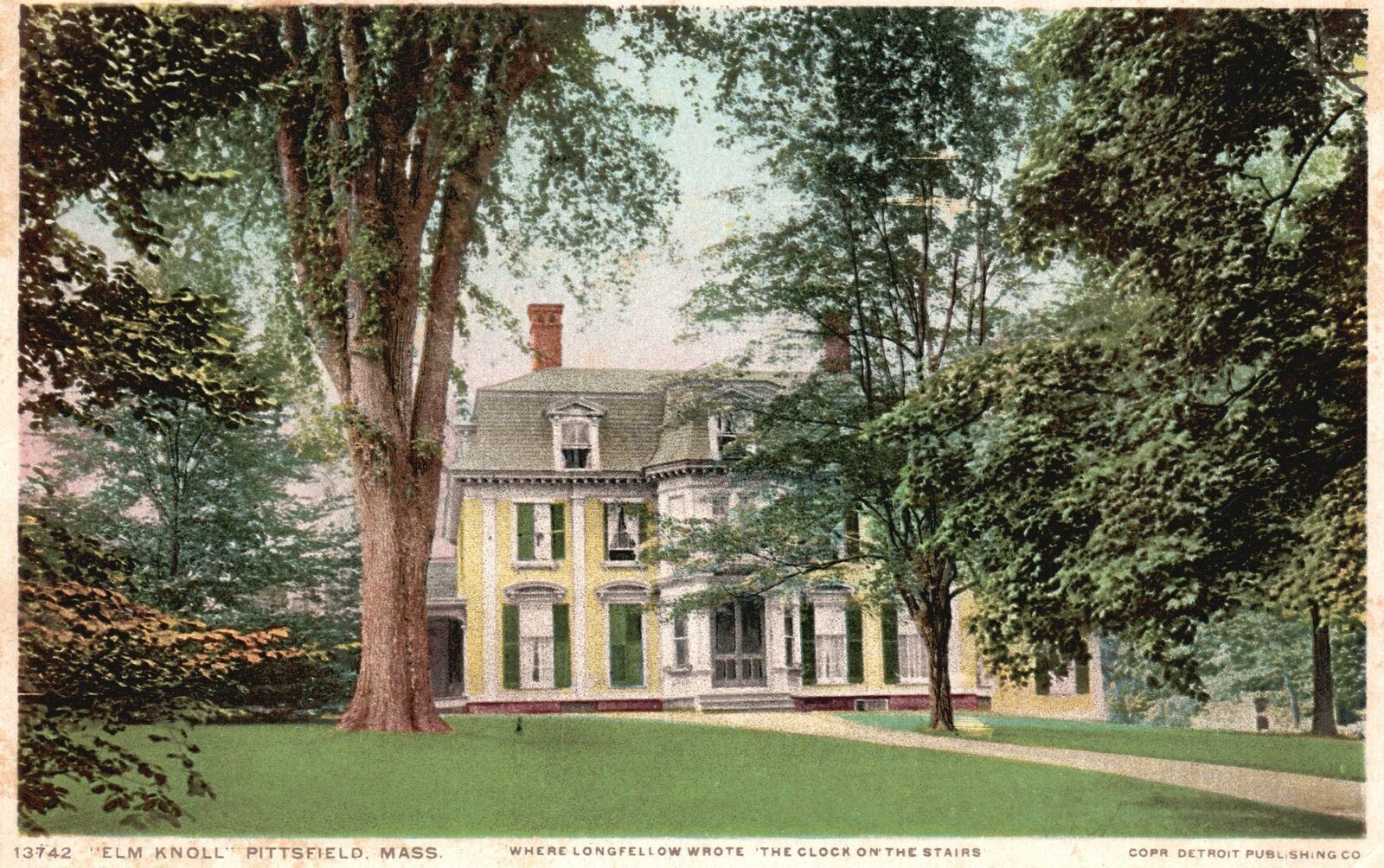 Vintage Postcard 1914 View of Elm Knoll Pittsfield Massachusetts MA