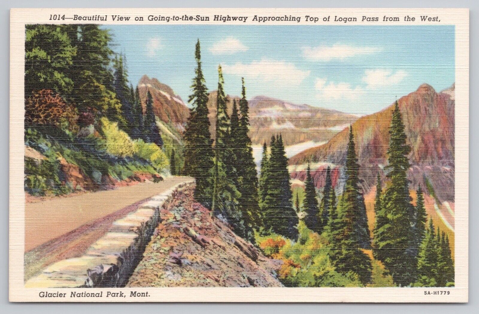 Going To Sun Highway Top Logan Pass West Glacier National Park MT Postcard