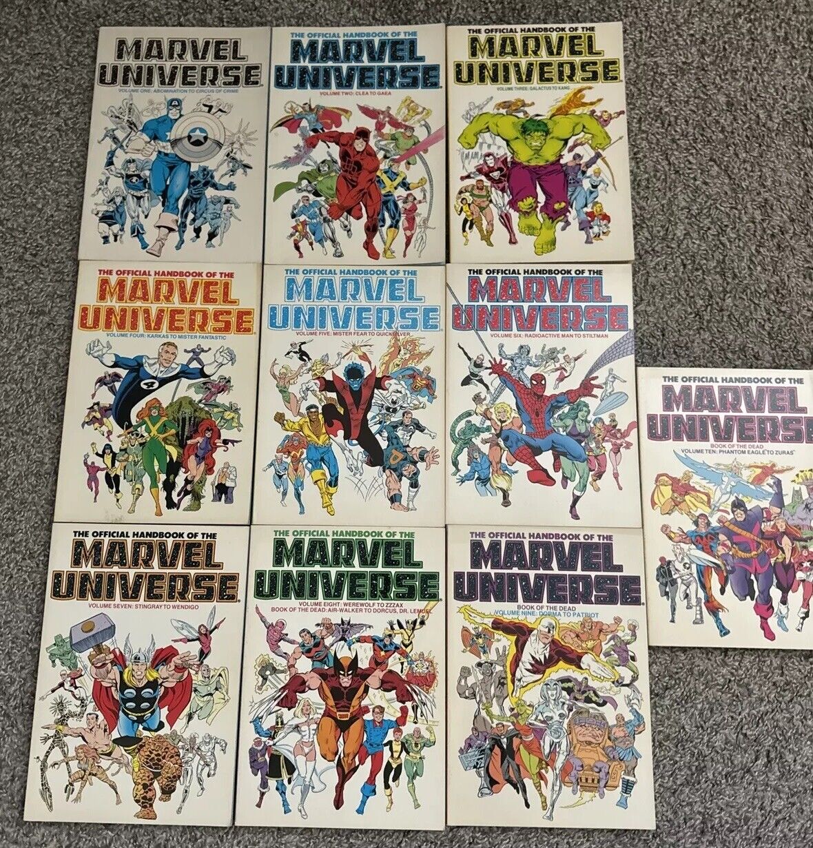 Official Handbook of The Marvel Universe set vol 1-10 Marvel Comics TPB