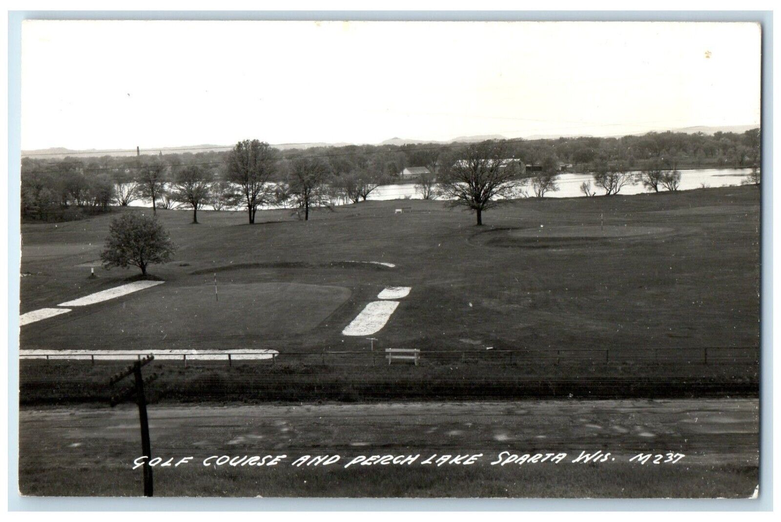c1940\'s Golf Course And Peach Lake Sparta Wisconsin WI RPPC Photo Postcard