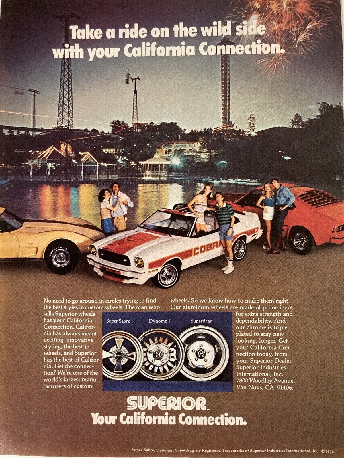 1978 Superior Super Sabre Dynomo 1  Superdrag Aluminum Wheels Rims Mags Print Ad