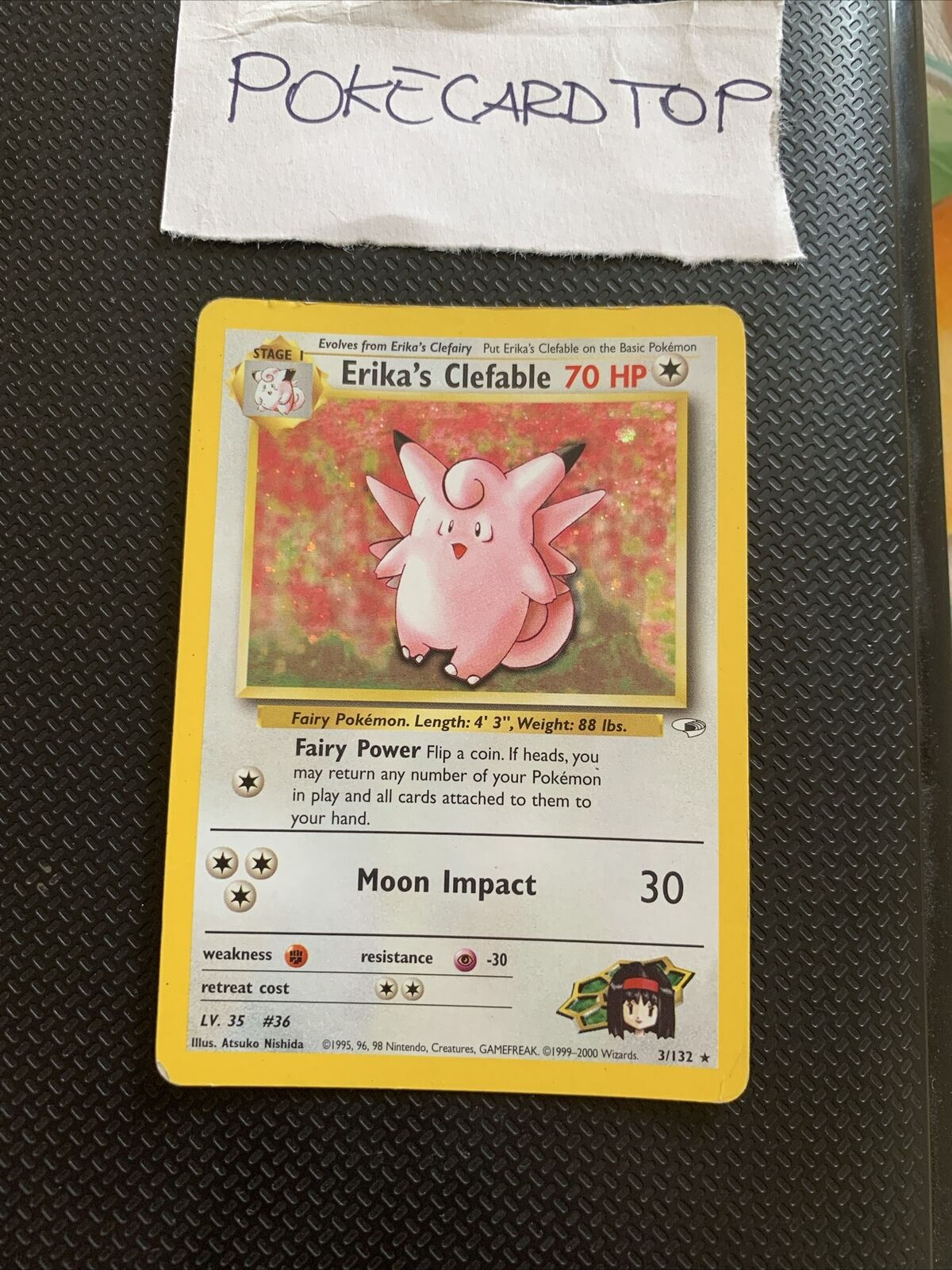 Pokemon Card Erika\'s Clefable 3/132-Gym Heroes-Eng-Holo-Exc