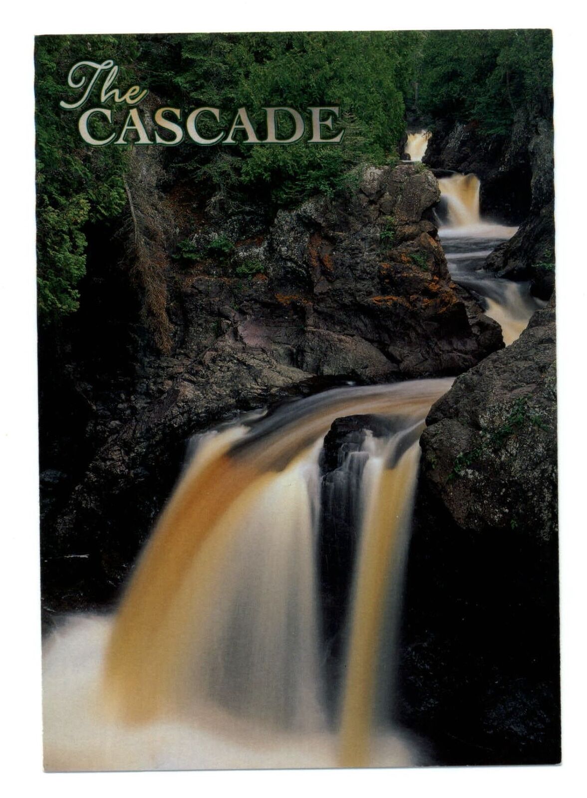 Lutsen Minnesota Cascade River Gorge State Park water fall ~ postcard sku697