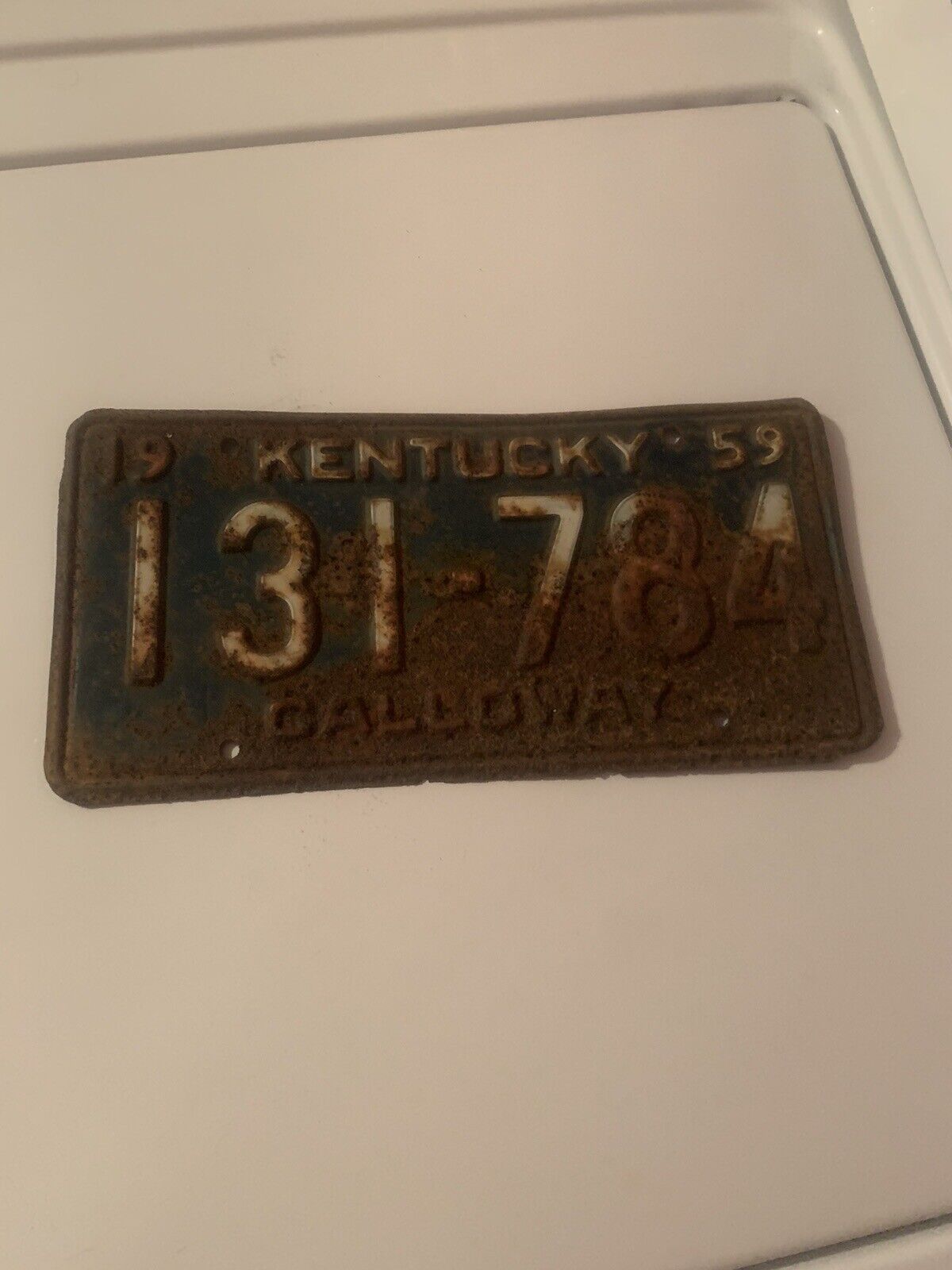 1959 Kentucky License Plate KY Calloway County