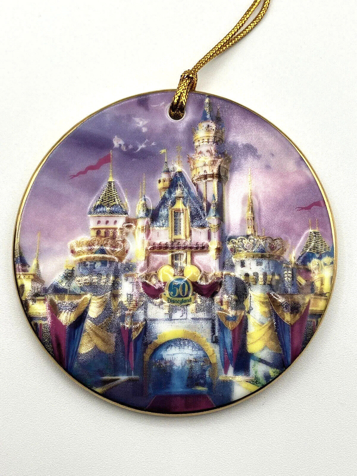 2005 Disneyland 50th Anniversary Ornament w/ Anniv. Symbol & Castle Disney