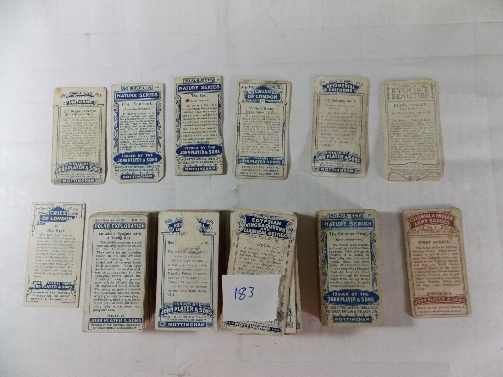 Lot of 183 Mixed Cigarette Cards 1900's 1910s Players & Wills