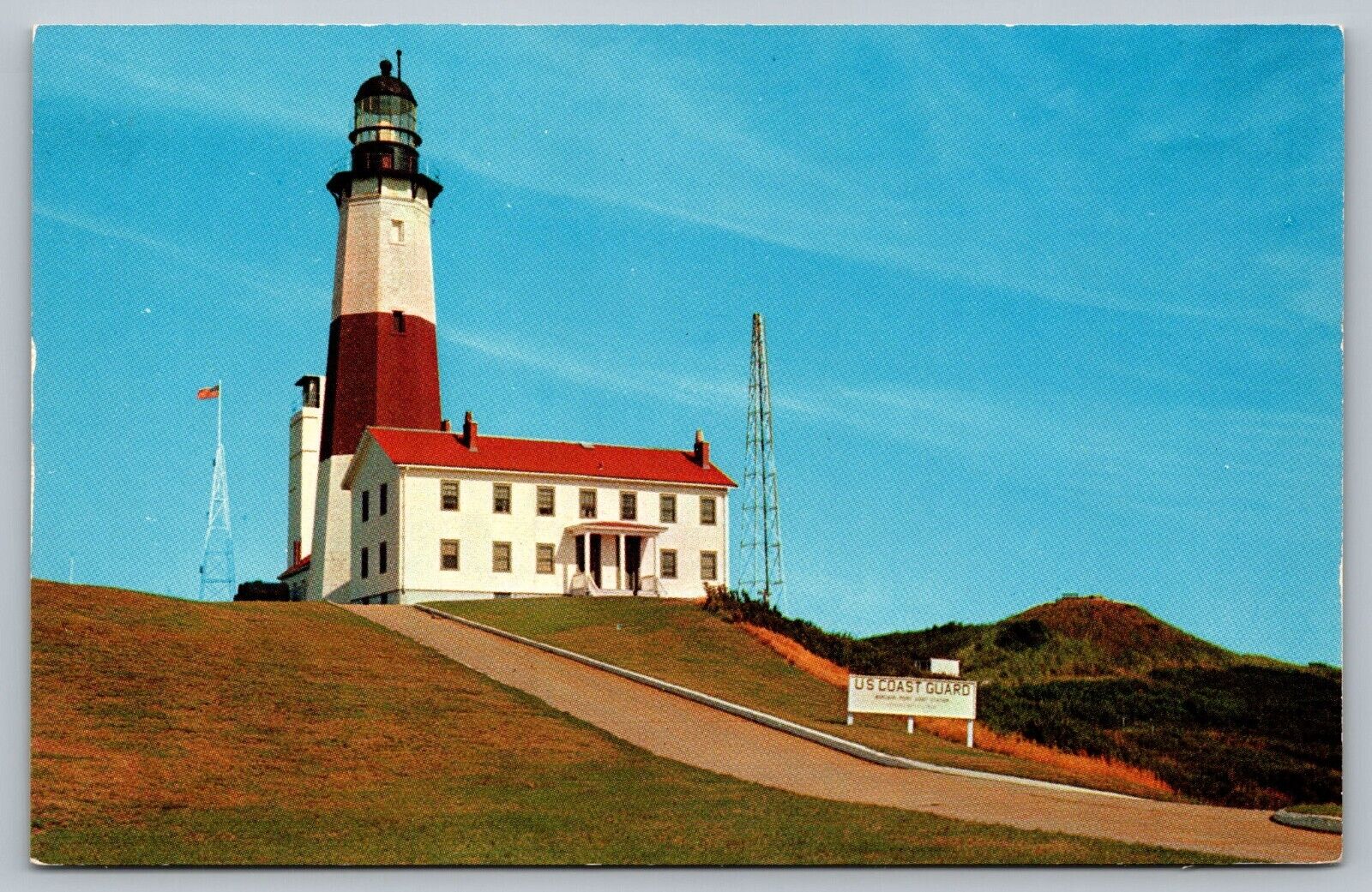 Postcard Montauk Point Lighthouse Long Island The End US Coast Guard Station 